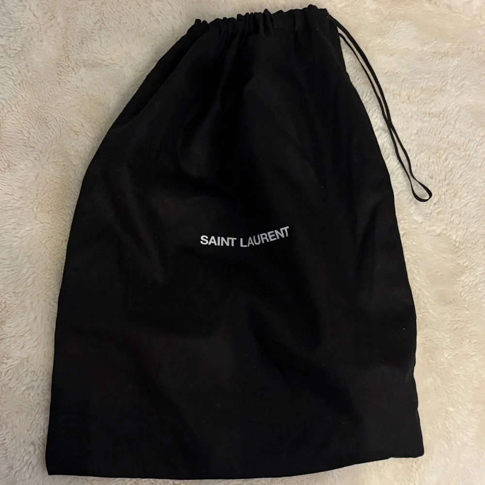 Saint Laurent Black Drawstring Logo Dust Bag